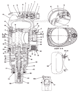Page A Diagram and Parts List for CP0611 T022581 Chicago Pneumatic Wrench